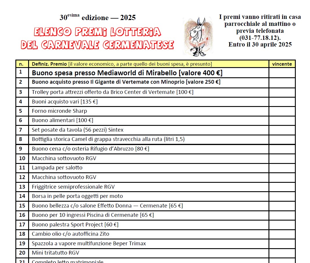 Carnevale Cermenatese 2025