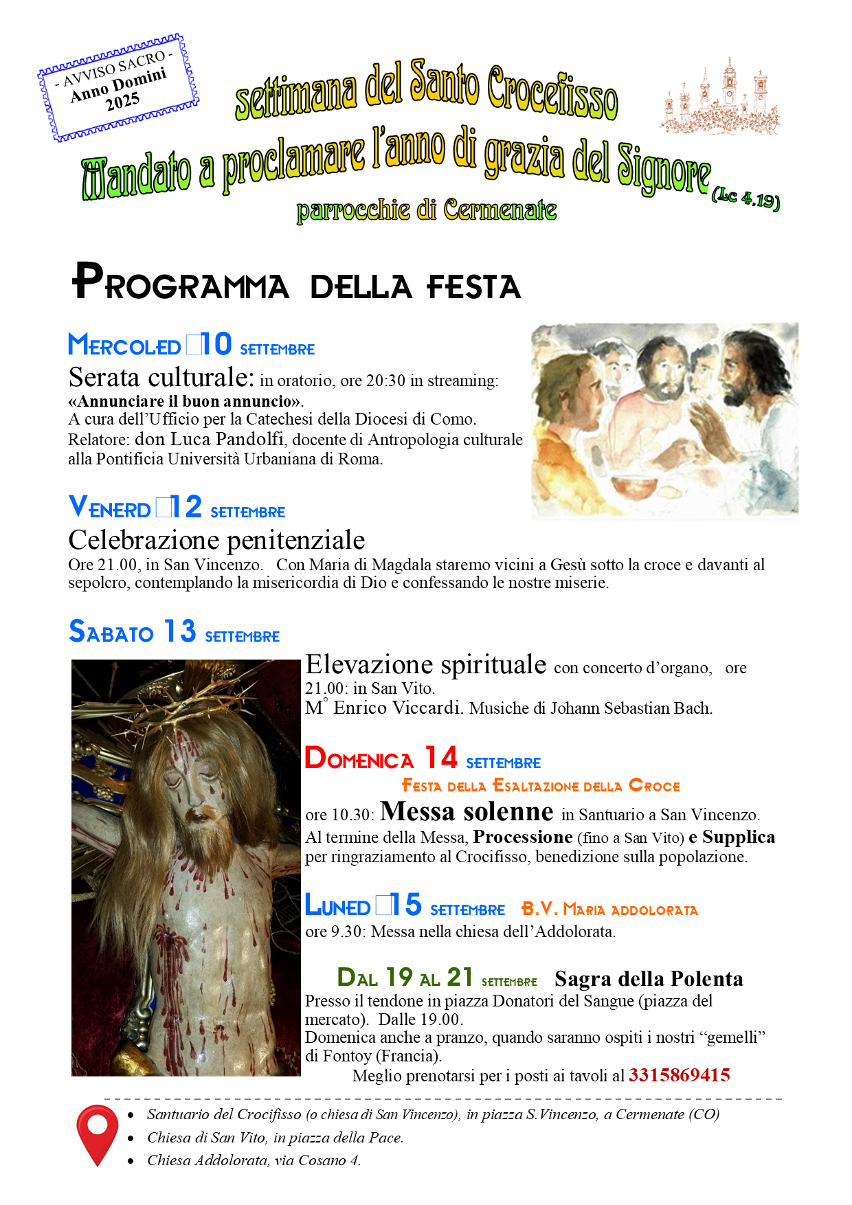 Festa del Santo Crocefisso – Programma