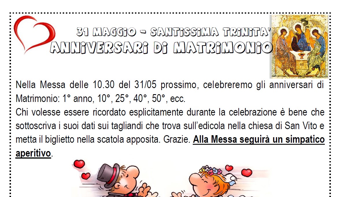 Anniversari di Matrimonio 2026